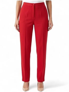 Kasper A.S.L. Petite Red High Waisted Dress Pants Trousers Lined Size 14P